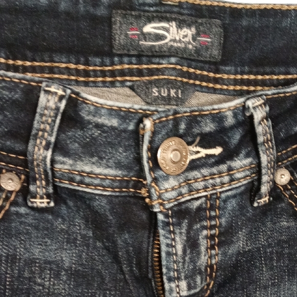 Silver Jean Co Womens Blue Skinny Denim Signature Stitch - Picture 5 of 10